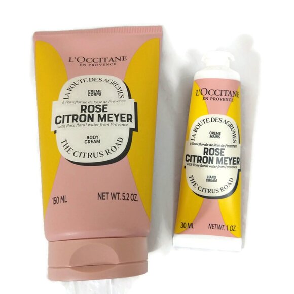 L'Occitane Limited Edition ROSE CITRON MEYER Body Cream & Hand Cream Set NEW - Picture 3 of 6